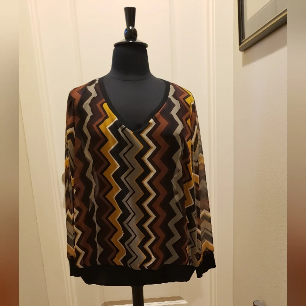 Missoni 20th Anniversary Womens Chevron Patterned Sheer Pullover Top